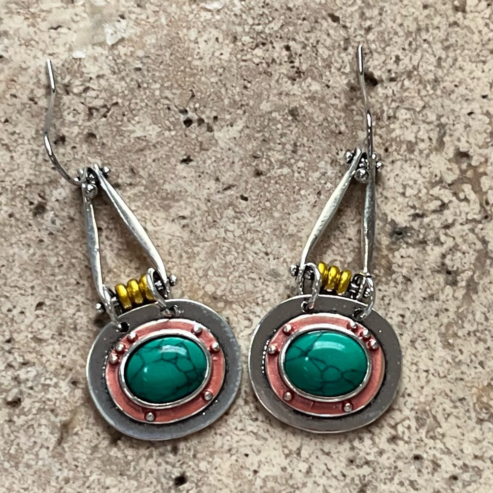 Antique Hinged Boho Western Dangle Earrings